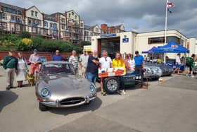 The York and District Jaguar Enthusiasts Club cars were displayed next to the Bridlington Lifeboat Station. Photo: RNLI