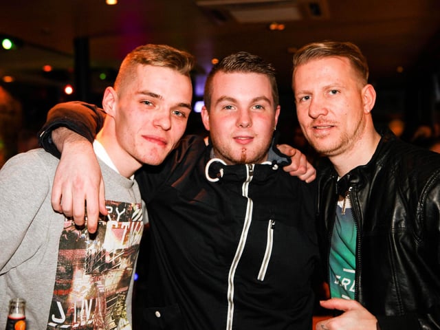 Dominic, Matt & Danny out in town celebrating Dominic's birthday in Quids Inn.