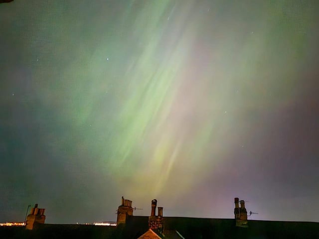 Jenna Jackson took this photo showing the aurora's green hues.