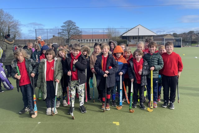 Young hockey players from Fylingdales School.