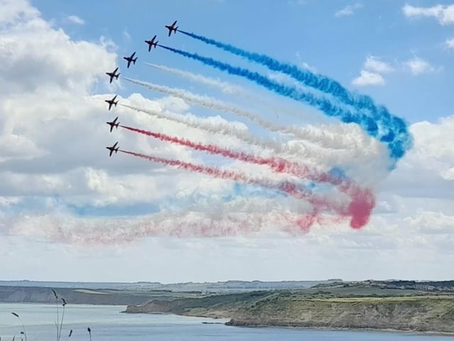Red Arrows over Scarborough.