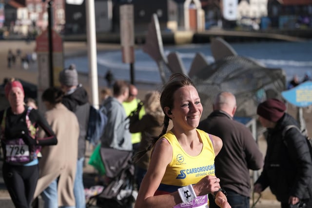 A home athlete is all smiles at the Scarborough 10k