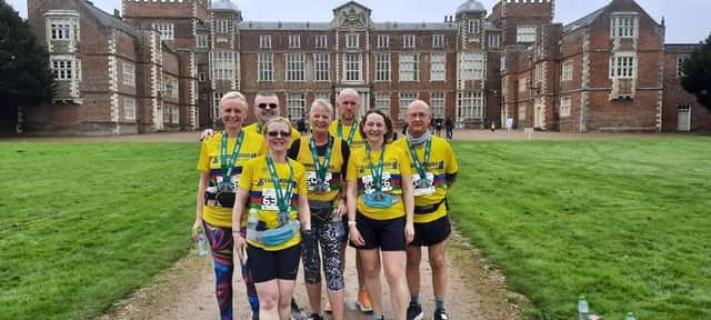 The Scarborough Athletic Club runners line up at the East Yorkshire Half Marathon at Burton Constable
