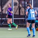 Bronwyn Hodgson (far left) scores Danby's goal against Darlington 2s on Saturday in the 1-1 draw. PHOTOS BY BRIAN MURFIELD