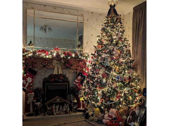 This Scarborough home has some stunning decorations, with the glittering tree covered from head to toe.