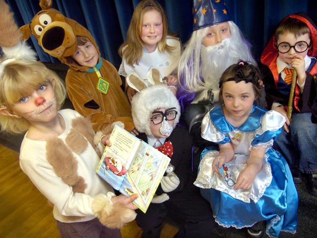 Northstead School pupils dressed as characters from their favourite books, in 2009, are (from left) Sophie Moore, Ryan Ward, Jake Marshall, Laura Young, Regan Ingle, Milissa Fyfe-Barr and Spike Swift.
