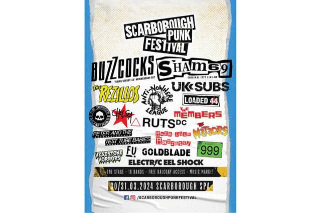 Scarborough Punk Festival will take place at the Spa on Easter weekend