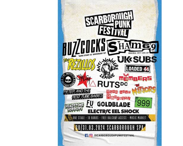 Scarborough Punk Festival will take place at the Spa on Easter weekend