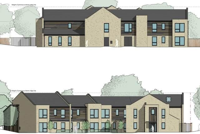 Proposed elevations for the women's refuge.