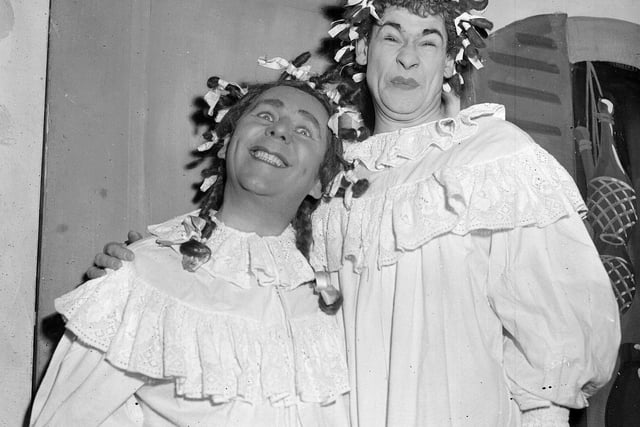 Alex Finley and Stanley Baxter performing in 'Cinderella' at the King's in 1956.