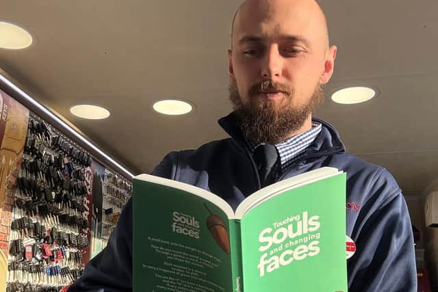 Author Sam Witty with his book.