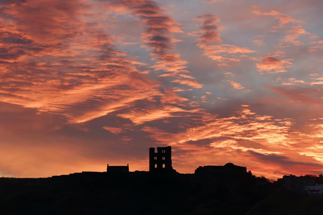 Stunning sunrise at the castle.