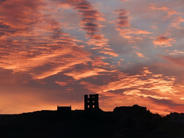 Stunning sunrise at the castle.