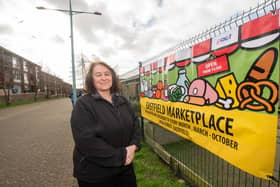 Penny Beniston, North Yorkshire Council’s superintendent of markets, in Eastfield, Scarborough to promote the Eastfield Marketplace event