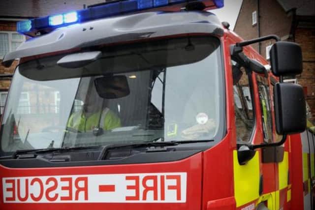 Both Malton fire crews were called to a caravan fire on Monday evening