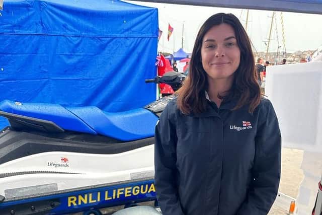 Taryne-Rose Cullen, RNLI Water Safety Delivery Support, as also on hand to help rescue the three men swept out to sea. Photo: Cade Dickinson.