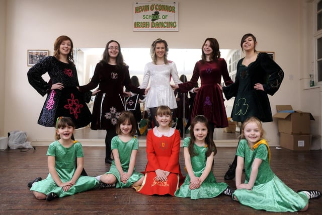 Dancers from Kevin O'Connor's School of Irish Dancing looking forward to their St Patrick's Day show in 2011.