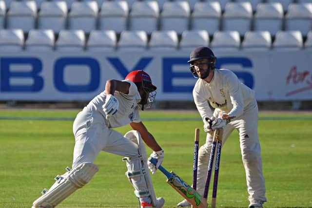 Scarborough All Rounder Zain Maqsood is stumped