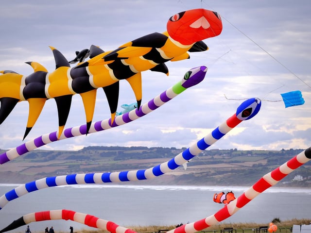 Serpent creatures fill the sky.