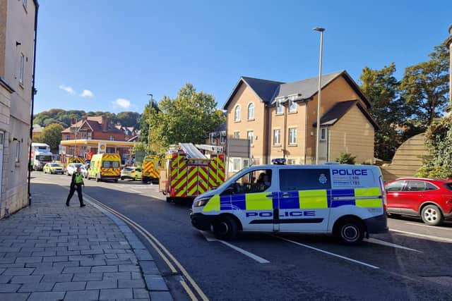A police cordon was in place for several hours during the multi-agency incident.