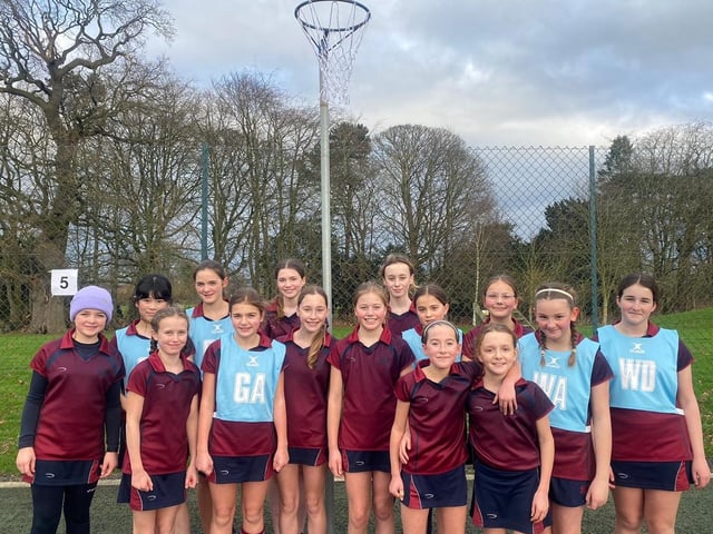 U12 girls' netball team at Scarborough College.