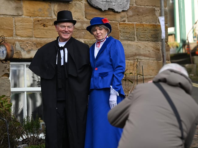 Richard Rybis and Sue Wallis having their photograph taken. Picture: Jonathan Gawthorpe