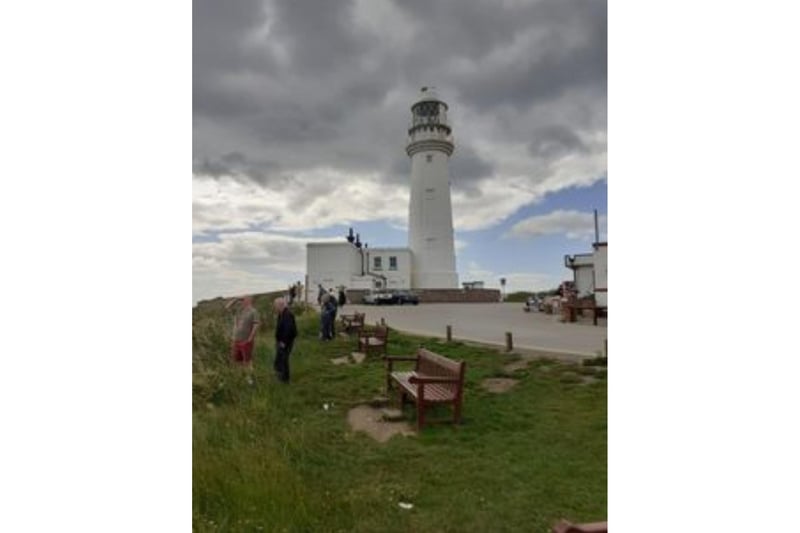 This is a beautiful view of the iconic Flamborough Lighthouse.