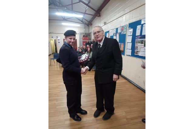 Charlotte White was presented with the Sea Cadet of the Year award by Mr David Stamford, Commodore for the Royal Yorkshire Yacht Club.