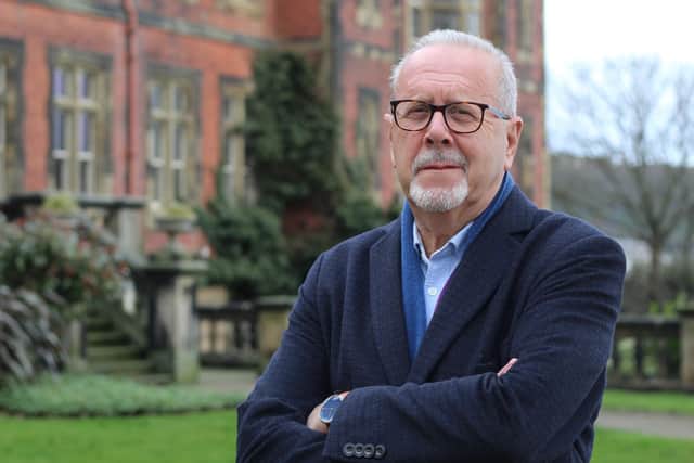 Cllr Steve Siddons in front of Scarborough Town Hall.