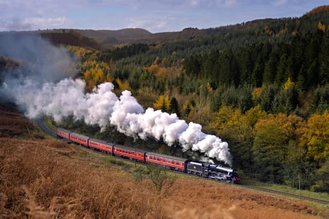 Spectacular image of a steam train on the North York Moors Railway.