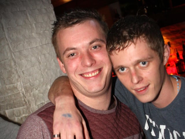 Paul and Ben enjoying Drop the Bomb at Blue Lounge