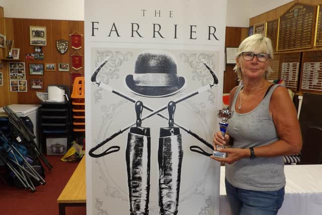 Jo Leeman won the award for the best performance by a lady bowler on the final day of the Eastfield Bowling Festival, the award sponsored by The Farrier, Cayton.