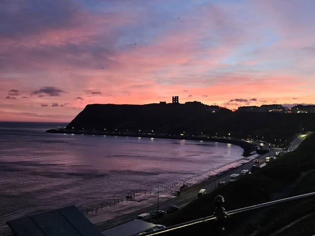 A gorgeous sunrise over the castle.