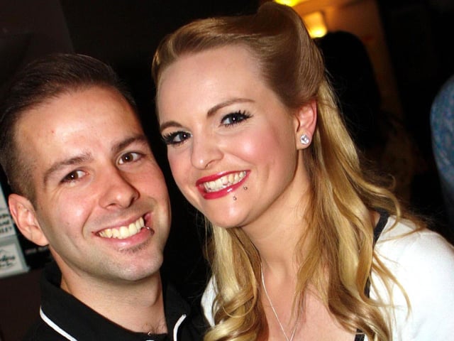 Darren and Katie enjoy their night out in town.