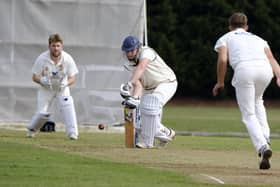 Seamer & Irton batter Archie Graham in defensive mode against Folkton & Flixton PHOTO BY RICHARD PONTER