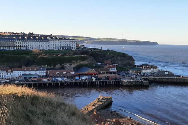 Scenic shot looking across Whitby harbour and out towards Sandsend and Kettleness. picture: Duncan Atkins