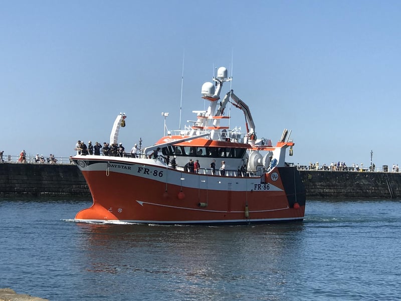 The boat Daystar, built in Whitby by Parkol Marine, by Carol Cull.