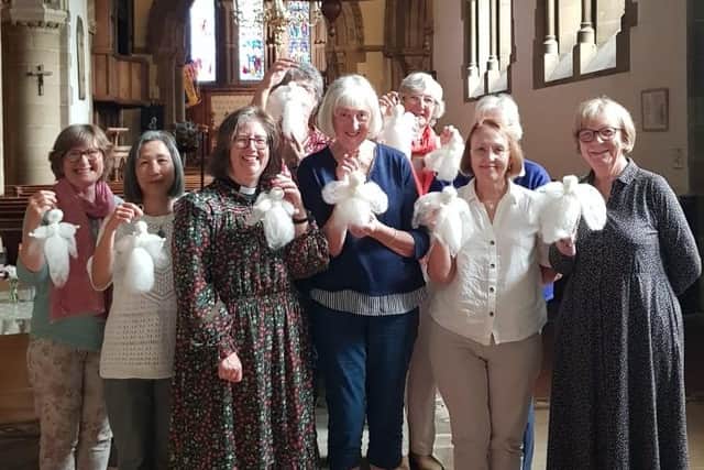 Crafters with their angels