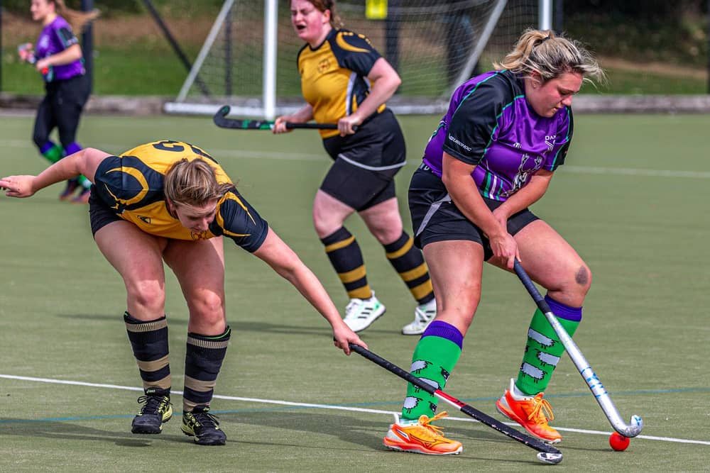 Katie Hodgson in action for Danby Ladies in the 0-0 draw at home to Durham Uni 2nds.