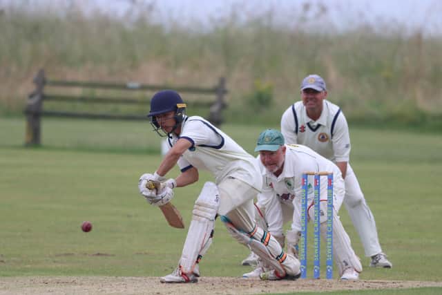 Sewerby in batting action during their home success.
