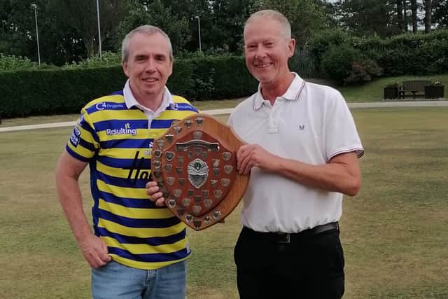 Hunmanby Open Singles Merit runner-up Tim Coyne and winner David Walker. Pic: David Muir