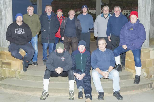WSAA members line up before the opening league fixture of the season. Back row, from left, Neil Eglon, Denis Thompson, Paul Short, Andy Marr, William Atkinson, Dylan Goldsmith, Mike Saunders, Colin Stainthorpe, Peter Horbury. Front from left, Rob Taylor, Brian Harland and Dave Perrett. PHOTO BY PETER HORBURY