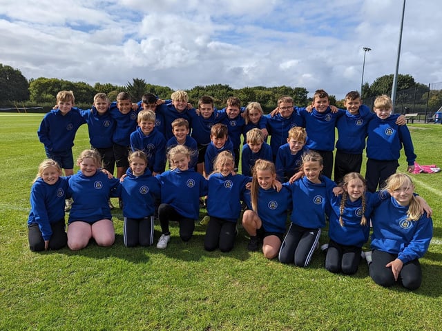 Stakesby Primary Academy Years 5 & 6 Cross Country Team - girls first place; boys first place