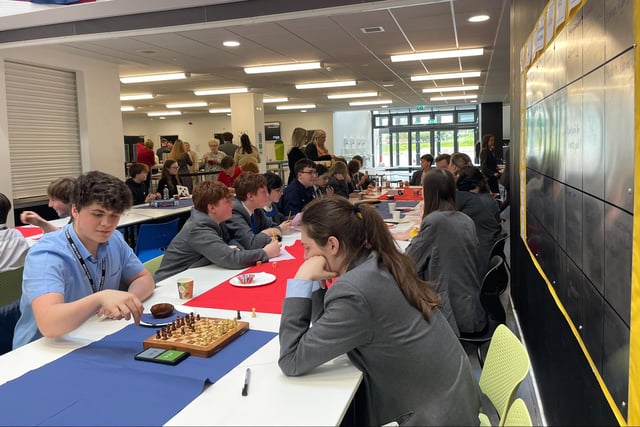 Students at Scarborough UTC played board games during their afternoon tea, before going outside for a game of cricket.
