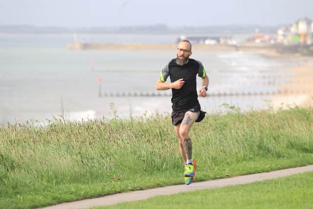 Brid Road Runners veteran Phill Taylor leads the way at Sewerby parkrun.