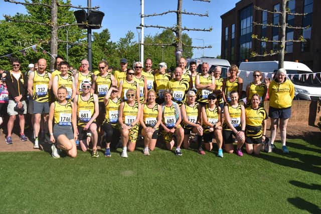 The Bridlington Road Runners line up at the Beverley 10K on Sunday.