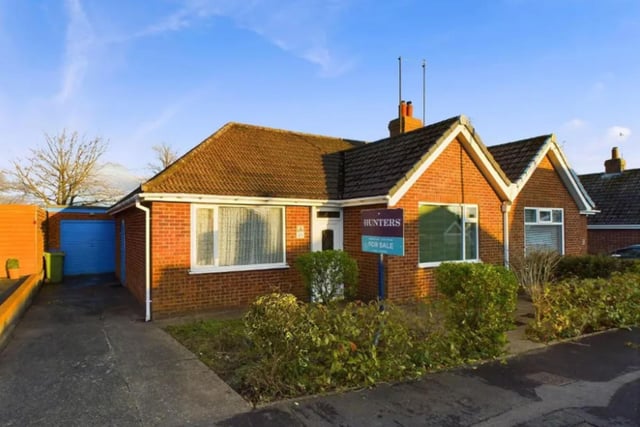This two bedroom semi-detached bungalow is for sale with Hunters for £170,000.