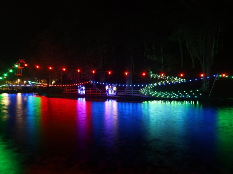 Vibrant colours could be seen dancing on the water.