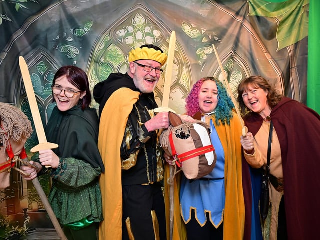 The princes and the squires: Corey Mortimer, Dave French, Lamorna Roberts and Philippa Corner.