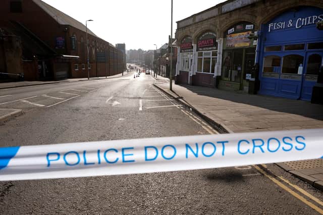 St Thomas Street was shut along with adjoining roads following the incident pic Richard Ponter
